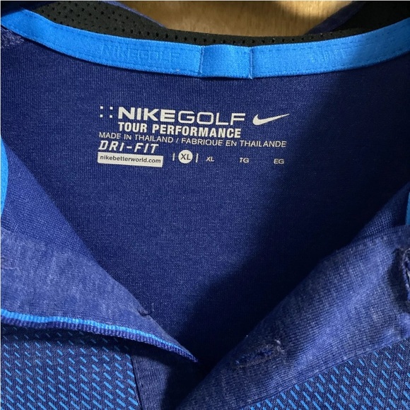 Nike Golf Men's size XL Tour Performance Blue Gradient Polo Shirt - Picture 4 of 8